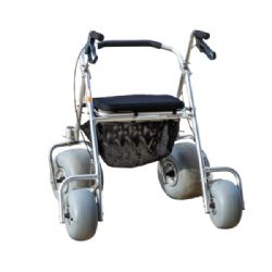 Wheeleez™ All-Terrain Beach Rollator with Padded Seat and Handbrakes